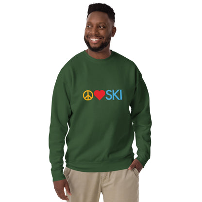 CS0026 - 01005 - Peace | Love | SKI Unisex Premium Sweatshirt