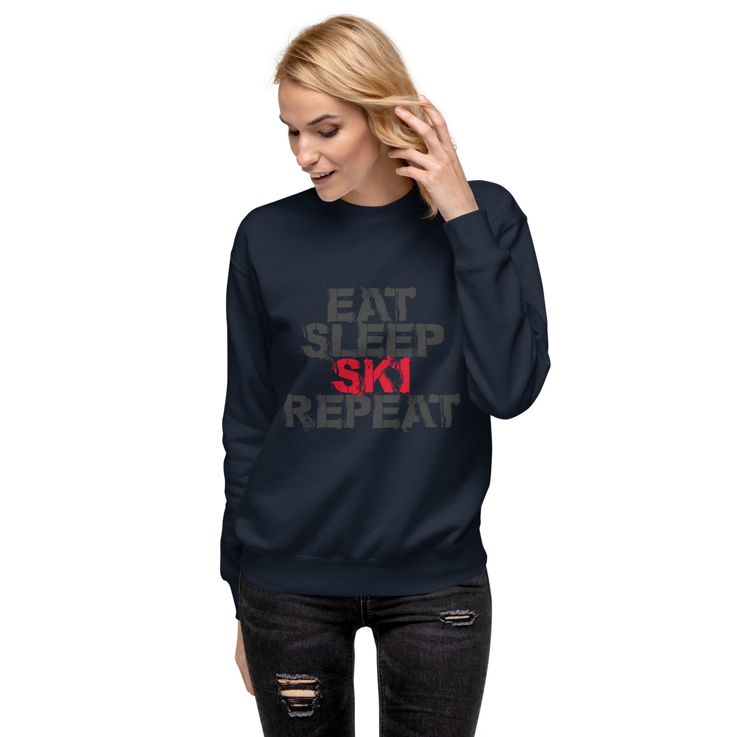 CS0048 - 01005 - Eat Sleep Ski Repeat Unisex Premium Sweatshirt