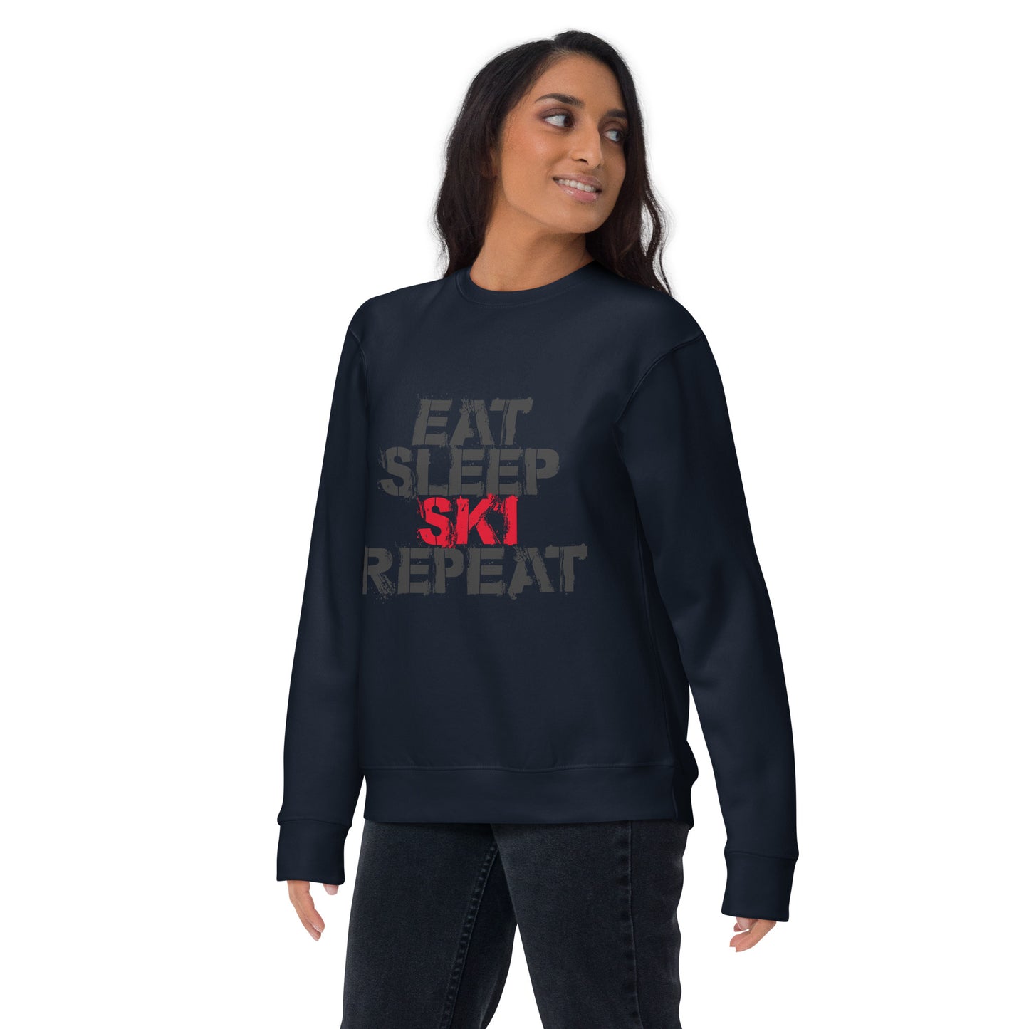 CS0048 - 01005 - Eat Sleep Ski Repeat Unisex Premium Sweatshirt