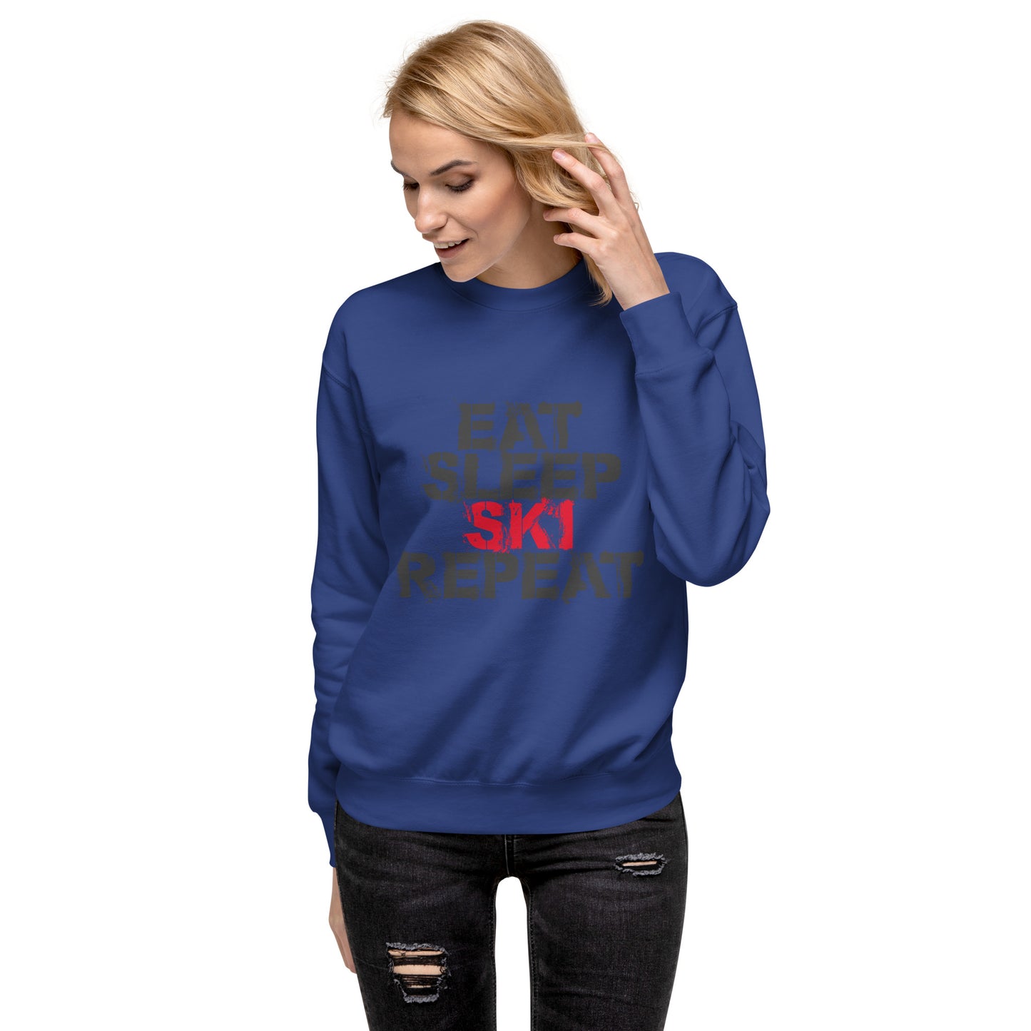 CS0048 - 01005 - Eat Sleep Ski Repeat Unisex Premium Sweatshirt