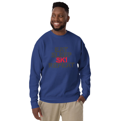 CS0048 - 01005 - Eat Sleep Ski Repeat Unisex Premium Sweatshirt