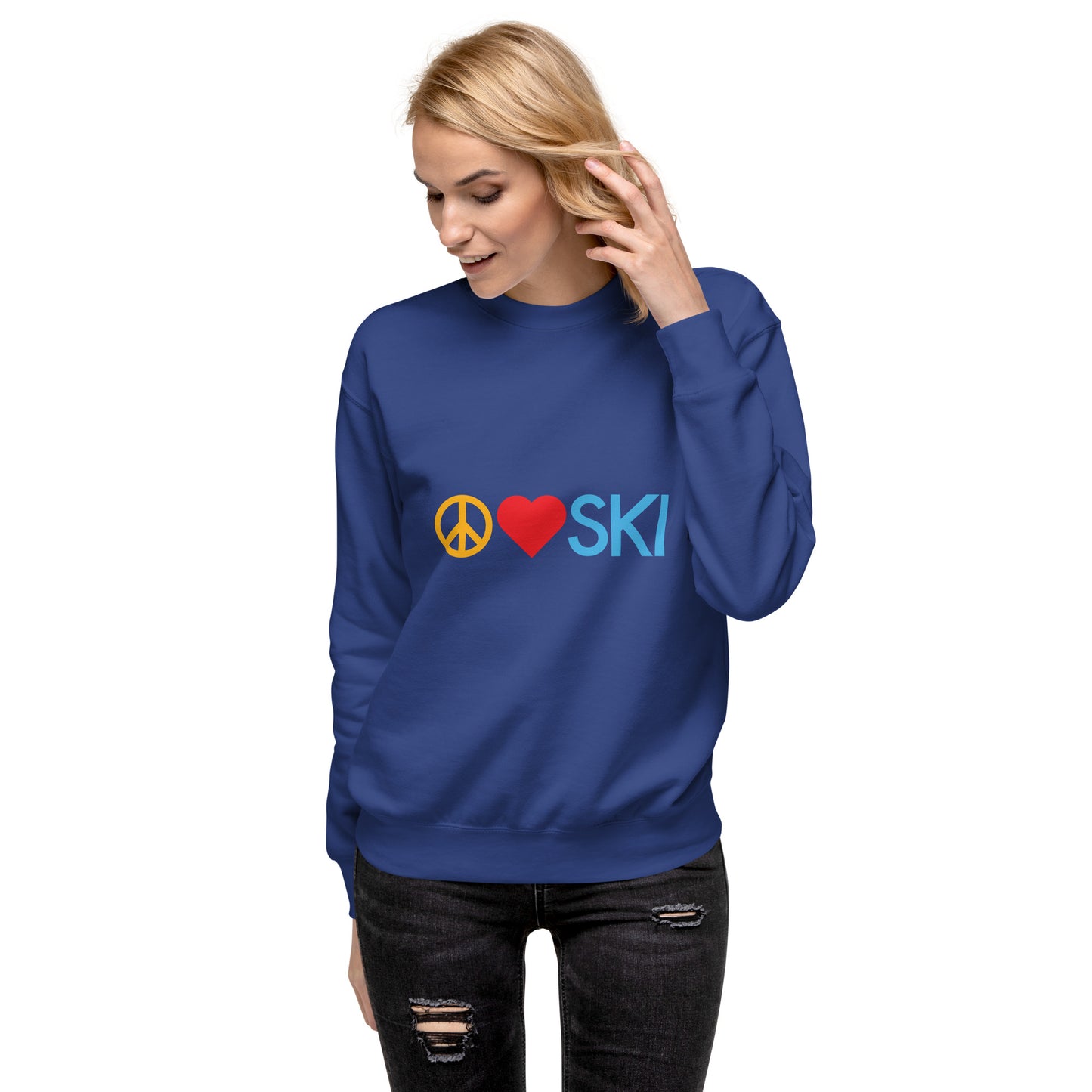 CS0026 - 01005 - Peace | Love | SKI Unisex Premium Sweatshirt