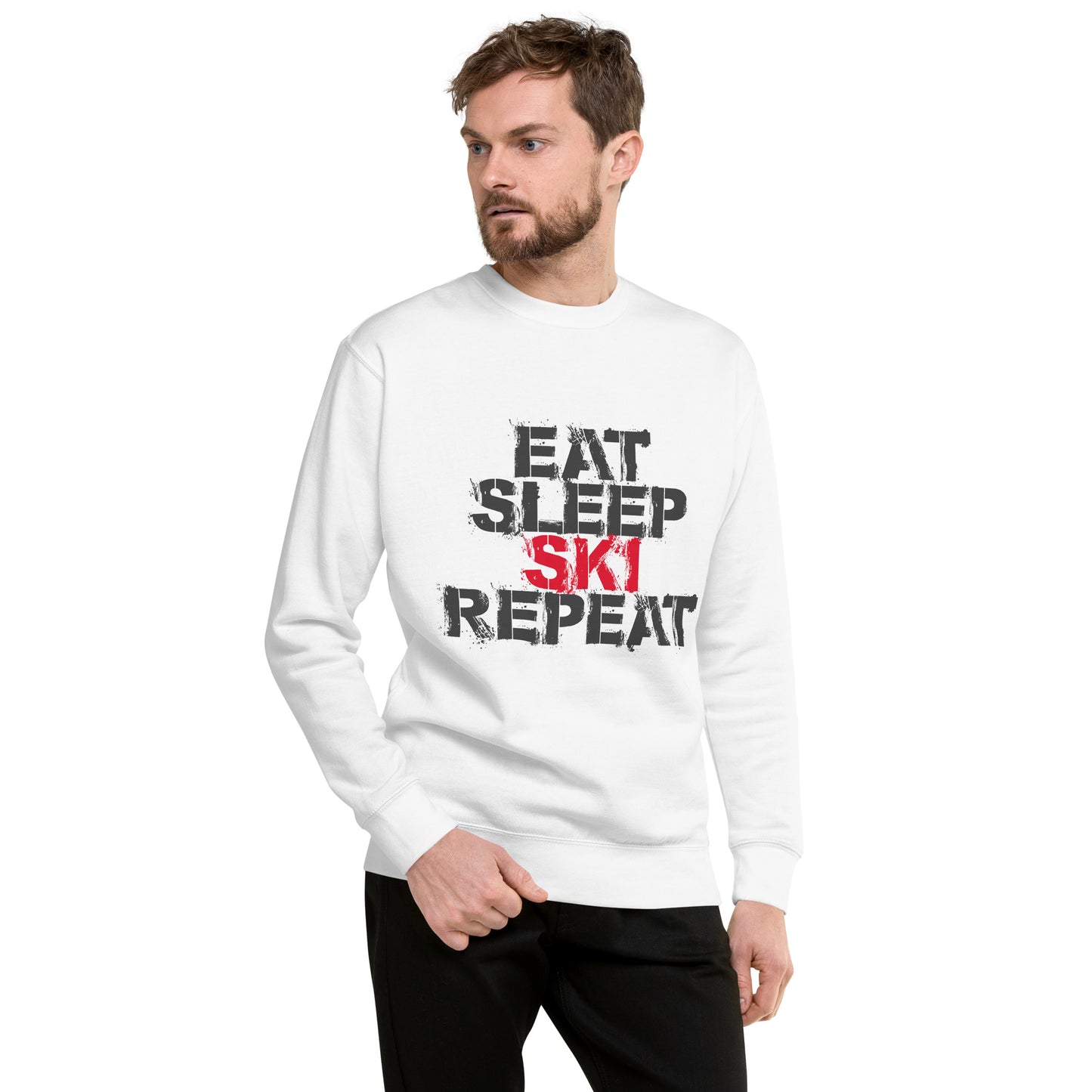 CS0048 - 01005 - Eat Sleep Ski Repeat Unisex Premium Sweatshirt