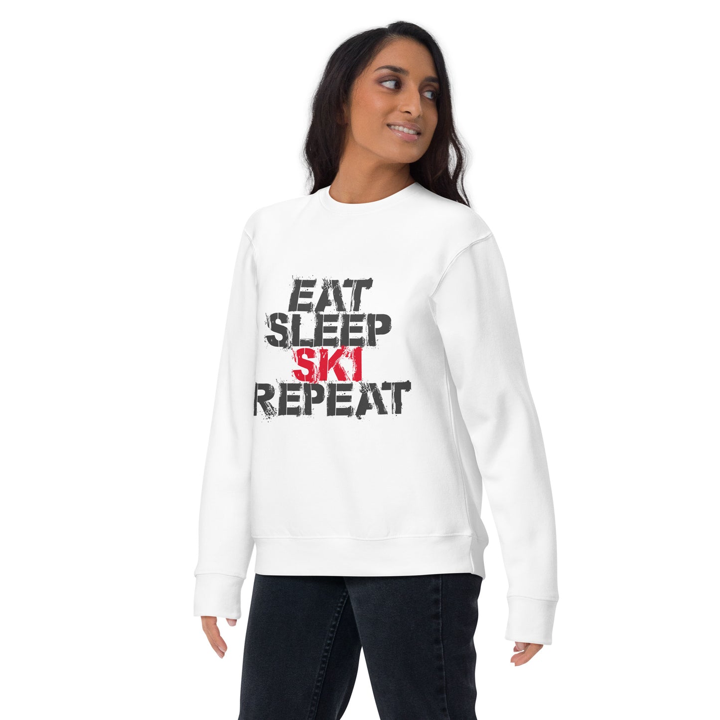 CS0048 - 01005 - Eat Sleep Ski Repeat Unisex Premium Sweatshirt