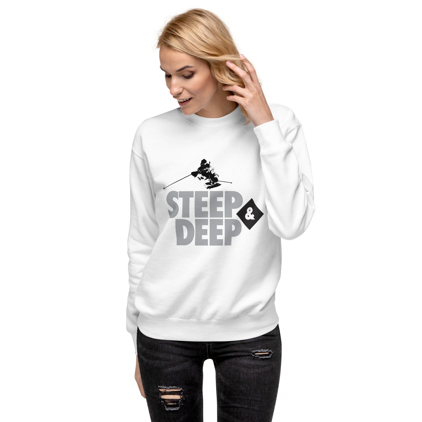 CS0038 - 01005 - Steep & Deep Unisex Premium Sweatshirt (White)