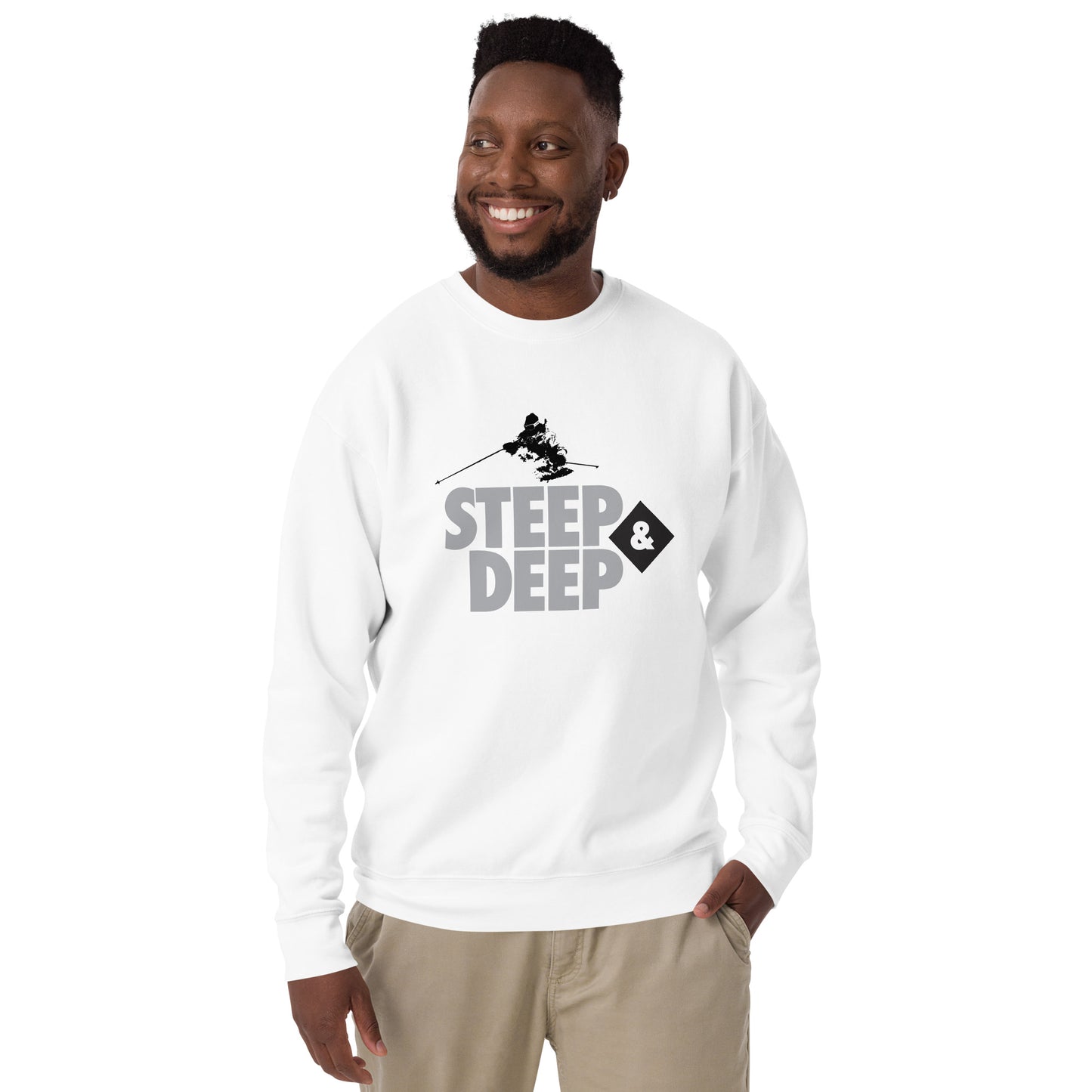 CS0038 - 01005 - Steep & Deep Unisex Premium Sweatshirt (White)