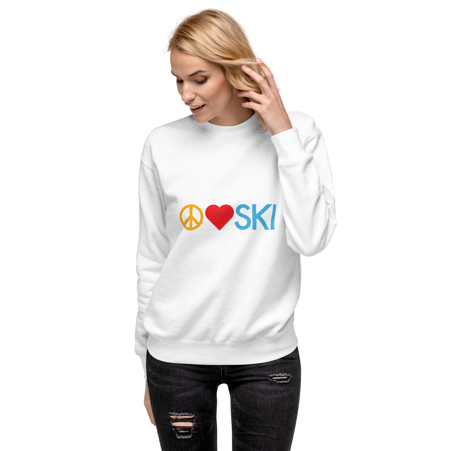 CS0026 - 01005 - Peace | Love | SKI Unisex Premium Sweatshirt