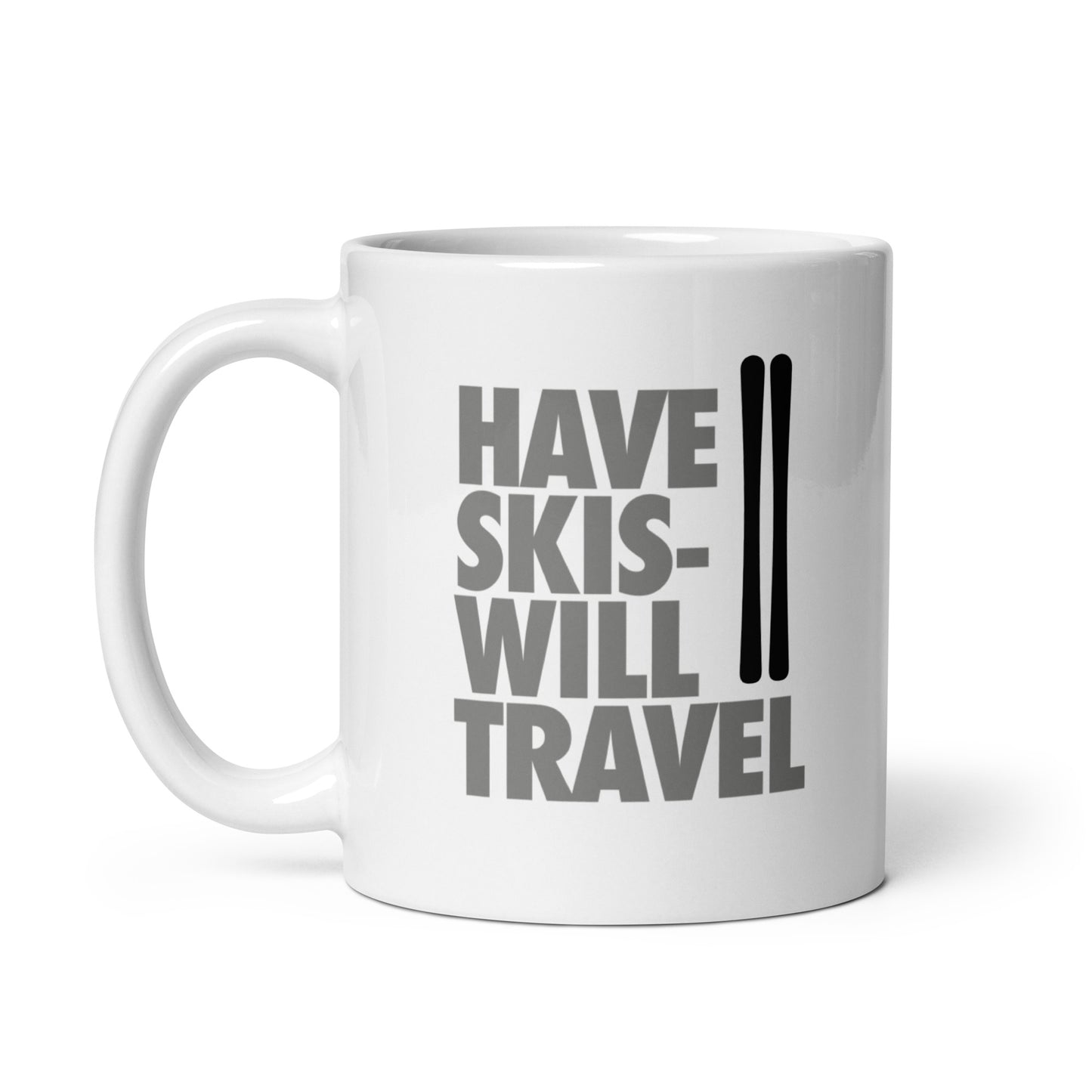 CS0032 - 06002 - Have Skis Will Travel White glossy mug