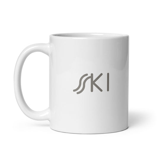 CS0030 - 06002 - SKI Tracks White glossy mug