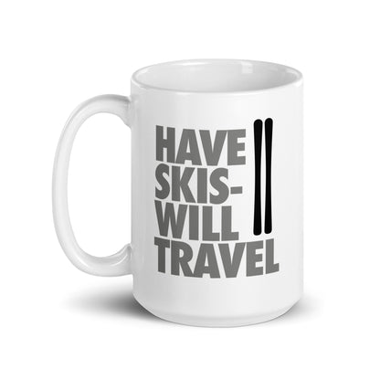 CS0032 - 06002 - Have Skis Will Travel White glossy mug