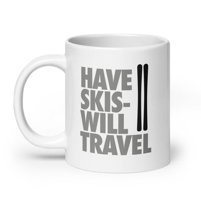 CS0032 - 06002 - Have Skis Will Travel White glossy mug