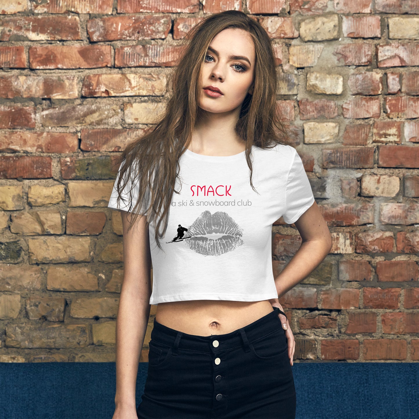 CS0008 - 02010 - Smack Ski & Snowboard Club Women’s Crop Tee