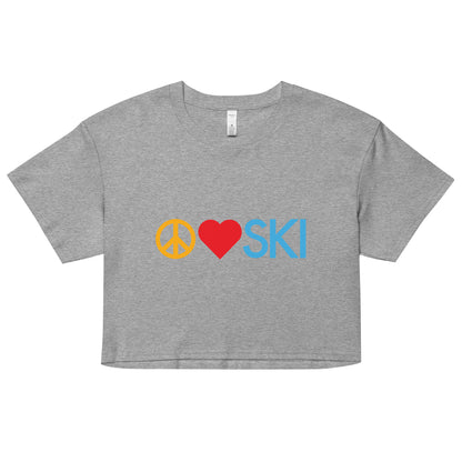 CS0026 - 02010 - Peace | Love | SKI Women’s Crop Tee