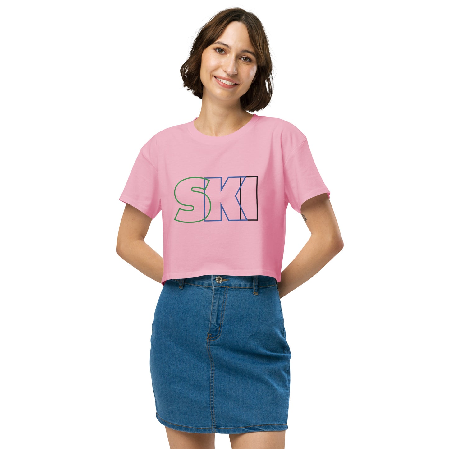 CS0052 - 02010 - SKI Outlined Women’s Crop Tee