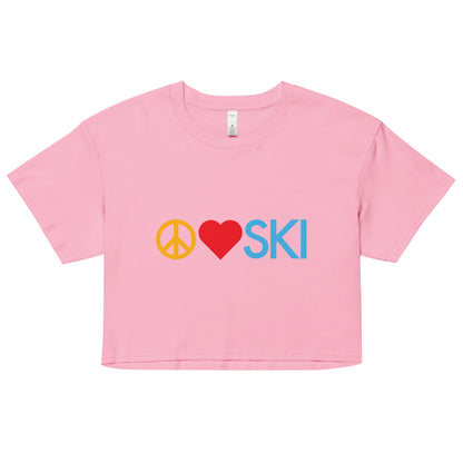 CS0026 - 02010 - Peace | Love | SKI Women’s Crop Tee