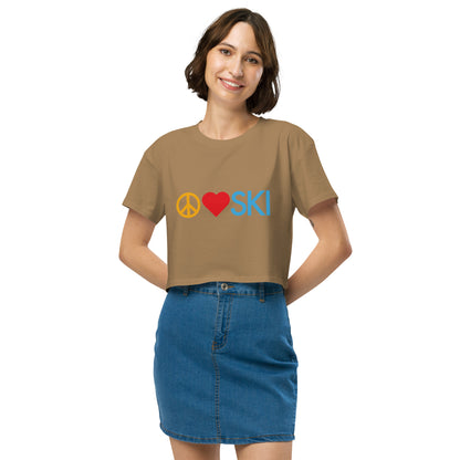 CS0026 - 02010 - Peace | Love | SKI Women’s Crop Tee