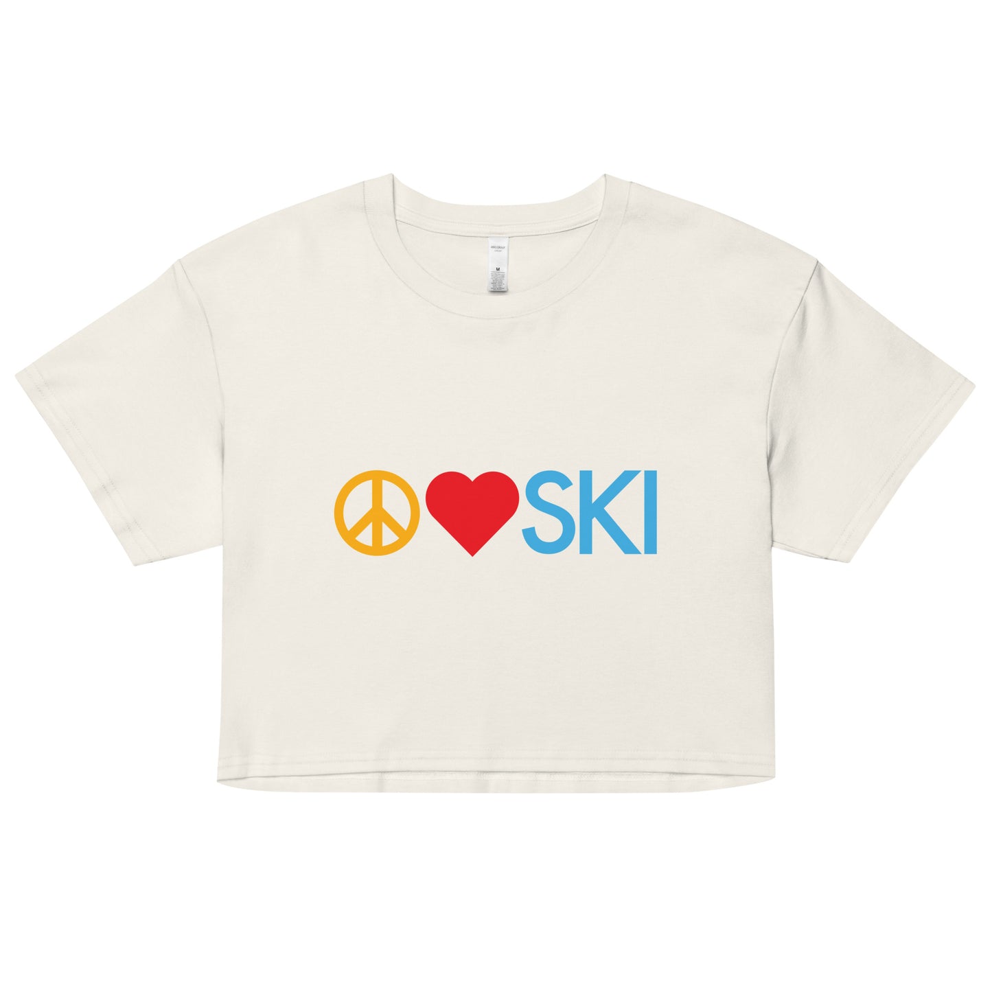 CS0026 - 02010 - Peace | Love | SKI Women’s Crop Tee