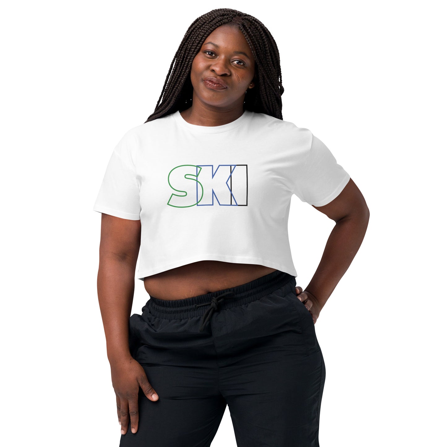 CS0052 - 02010 - SKI Outlined Women’s Crop Tee