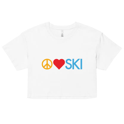 CS0026 - 02010 - Peace | Love | SKI Women’s Crop Tee