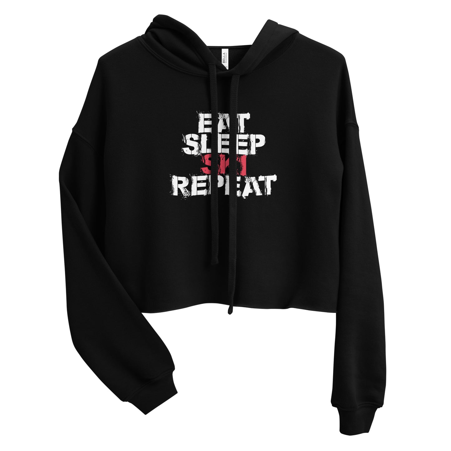 CS0048 - 02004 - Eat Sleep Ski Repeat Crop Hoodie