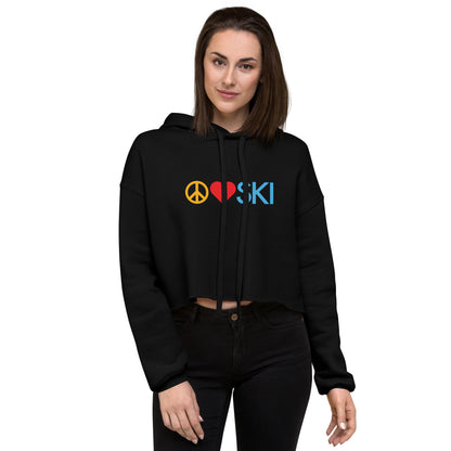 CS0026 - 02004 - Peace | Love | SKI Women's Crop Hoodie