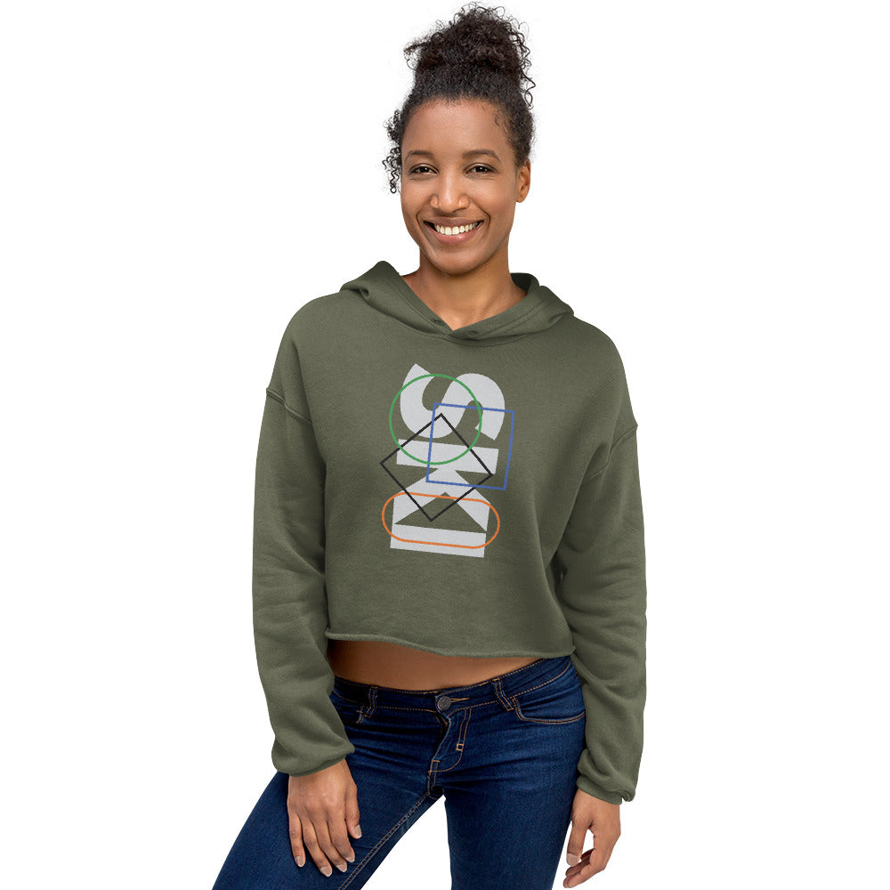 CS0044 - 02004 - SKI Icons Outlined Crop Hoodie