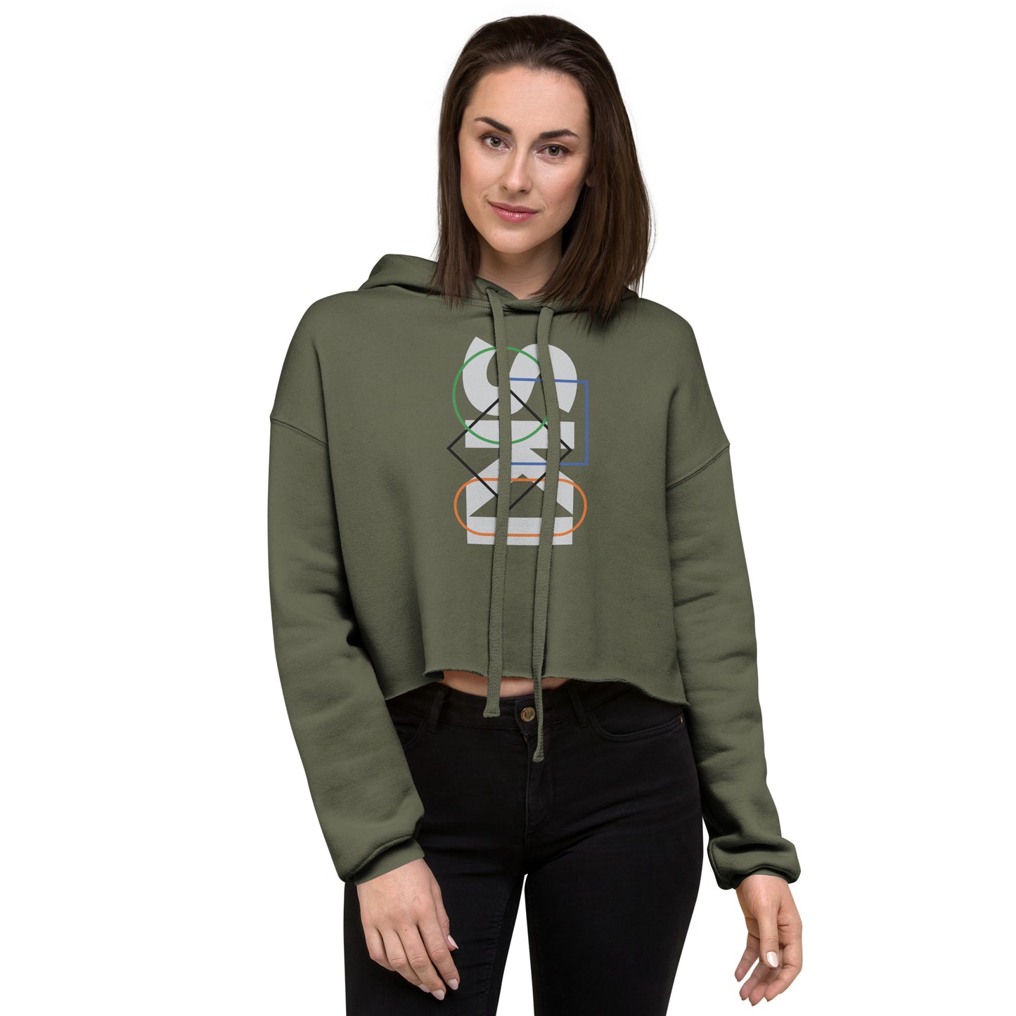 CS0044 - 02004 - SKI Icons Outlined Crop Hoodie