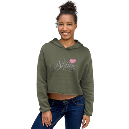 CS0047 - 02004 - Love Skiing/Women's Crop Hoodie