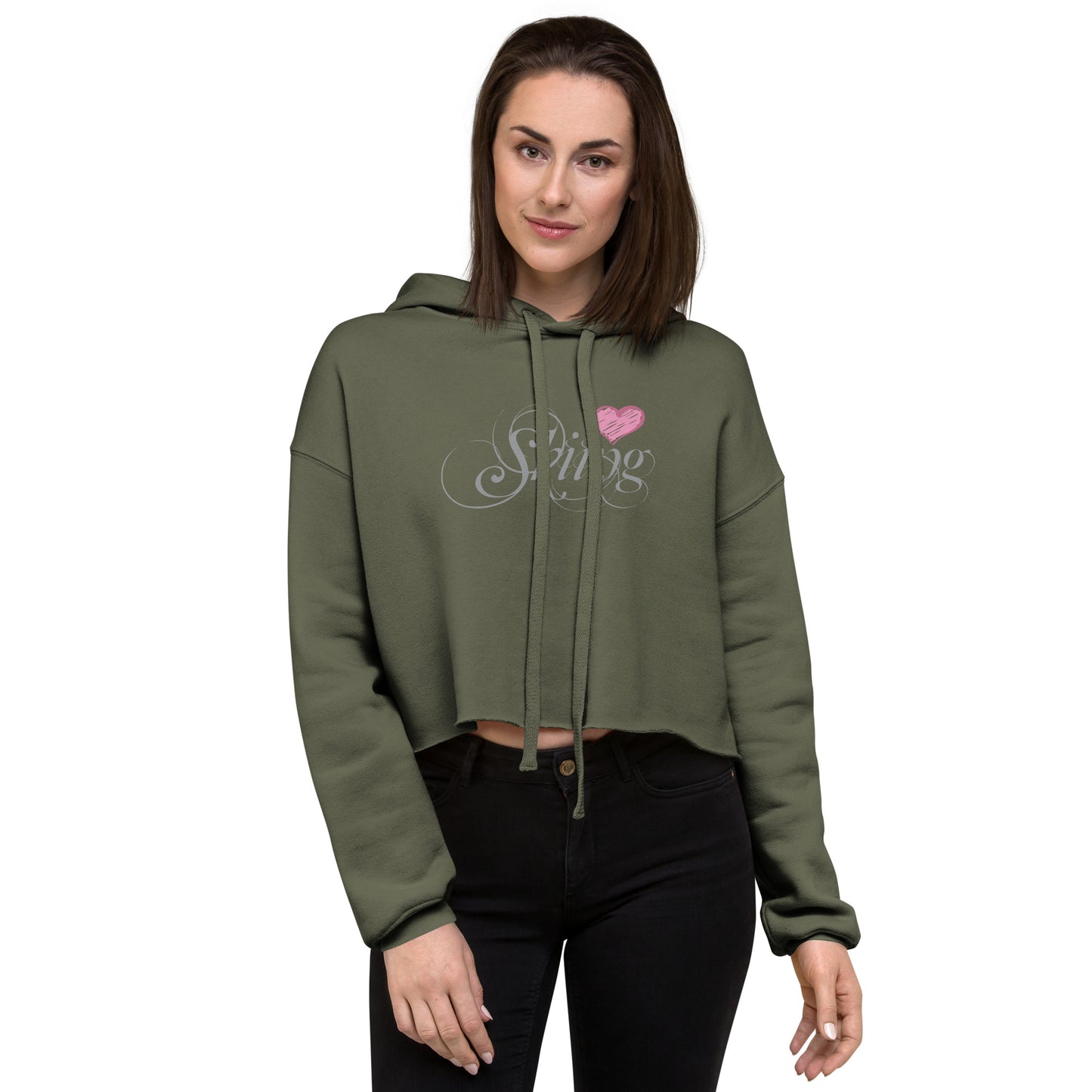 CS0047 - 02004 - Love Skiing/Women's Crop Hoodie