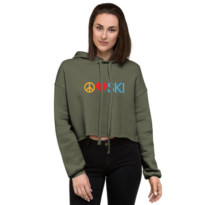 CS0026 - 02004 - Peace | Love | SKI Women's Crop Hoodie