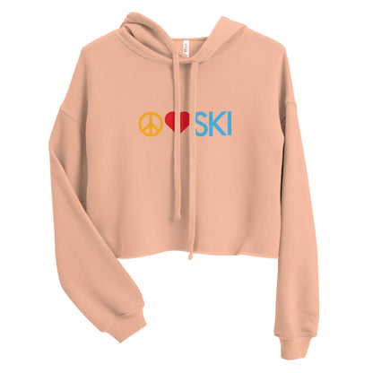 CS0026 - 02004 - Peace | Love | SKI Women's Crop Hoodie