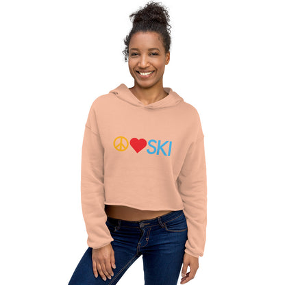 CS0026 - 02004 - Peace | Love | SKI Women's Crop Hoodie