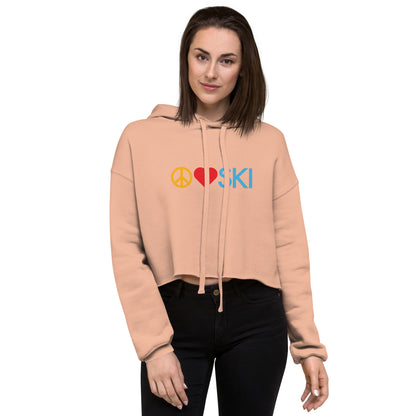 CS0026 - 02004 - Peace | Love | SKI Women's Crop Hoodie