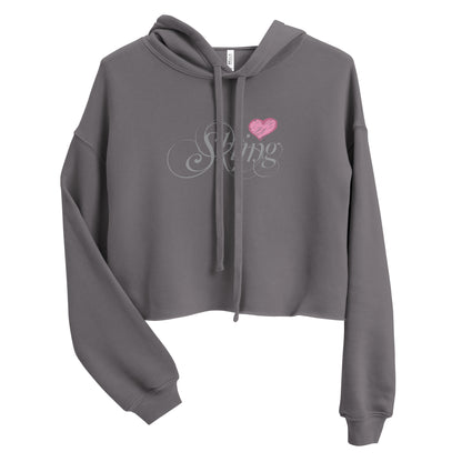 CS0047 - 02004 - Love Skiing/Women's Crop Hoodie