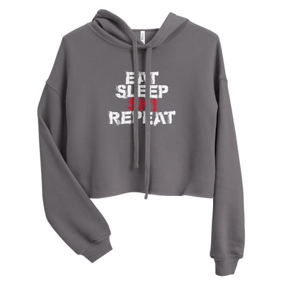 CS0048 - 02004 - Eat Sleep Ski Repeat Crop Hoodie