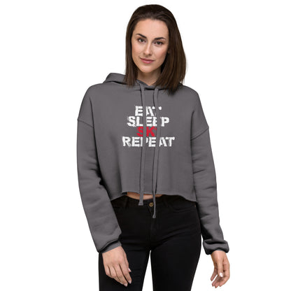 CS0048 - 02004 - Eat Sleep Ski Repeat Crop Hoodie