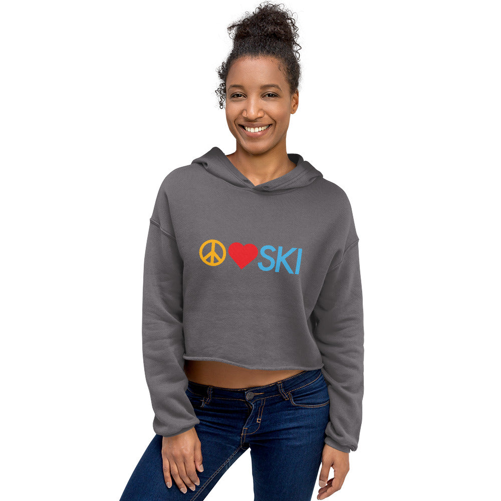 CS0026 - 02004 - Peace | Love | SKI Women's Crop Hoodie