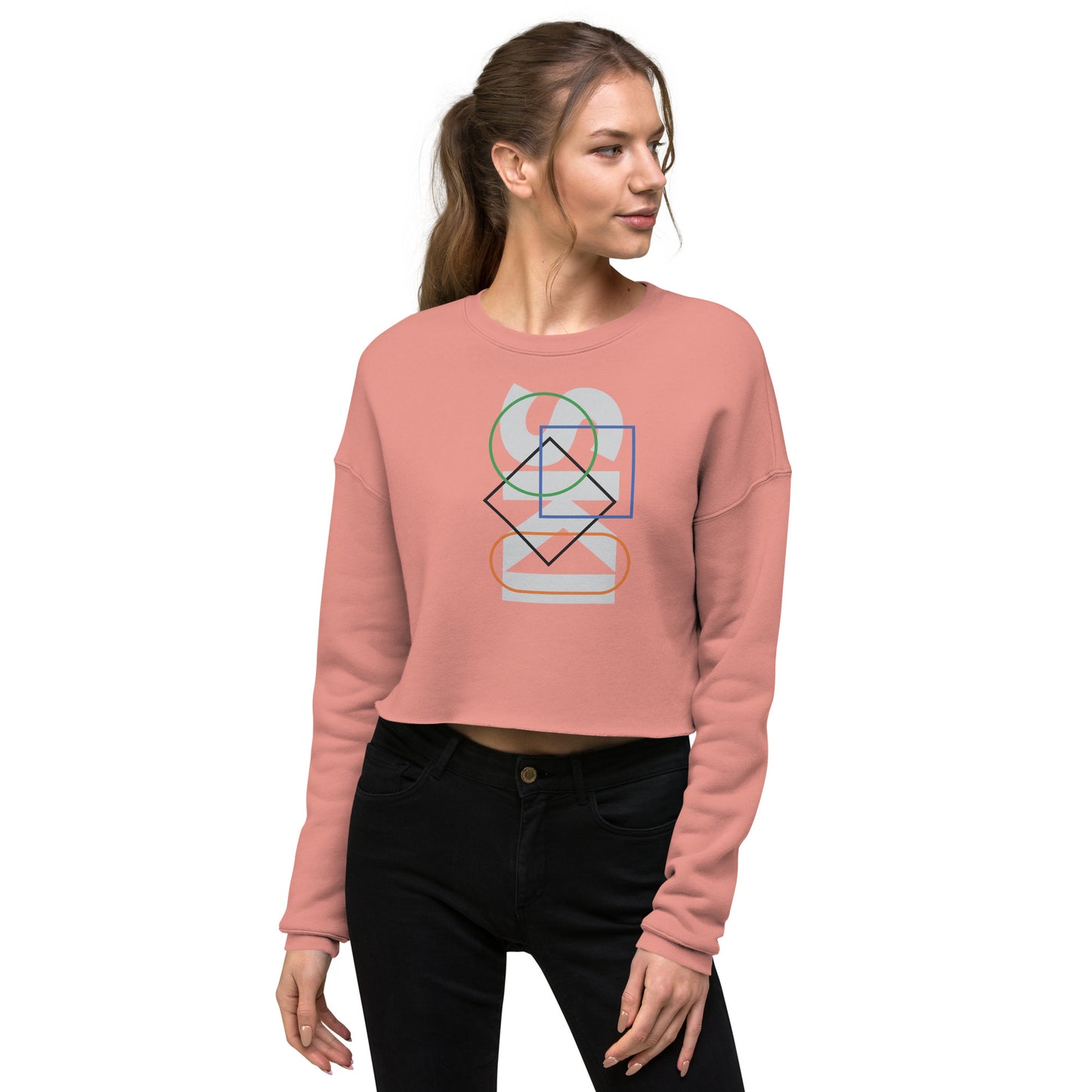 CS0044 - 02005 - SKI Icons Outlined Crop Sweatshirt