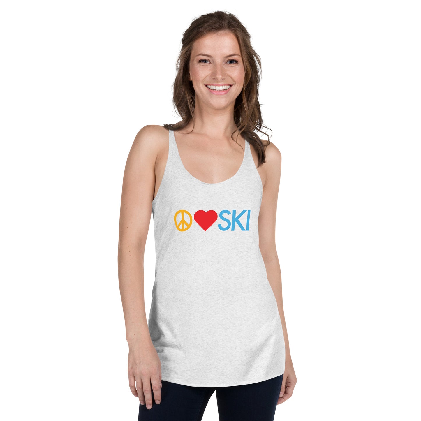 CS0026 - 02003 - Peace | Love | SKI Women's Racerback Tank