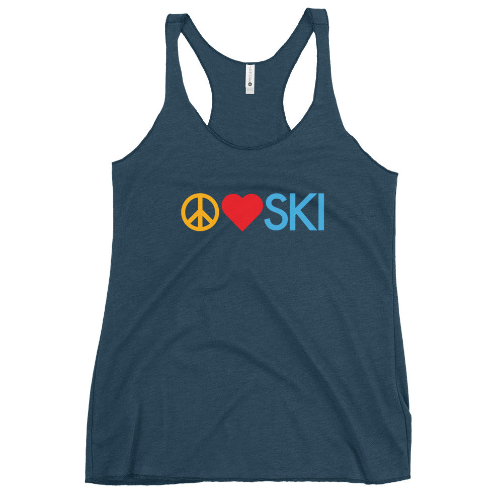 CS0026 - 02003 - Peace | Love | SKI Women's Racerback Tank