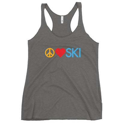 CS0026 - 02003 - Peace | Love | SKI Women's Racerback Tank