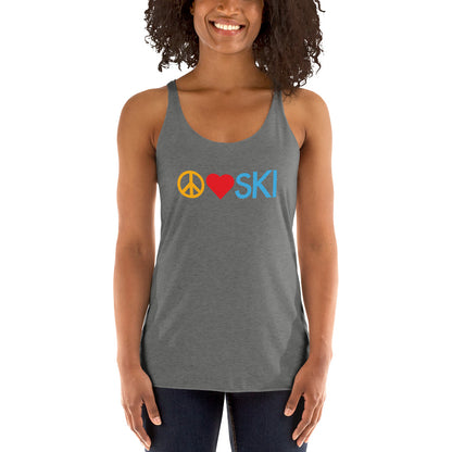 CS0026 - 02003 - Peace | Love | SKI Women's Racerback Tank