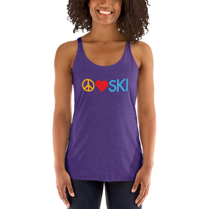 CS0026 - 02003 - Peace | Love | SKI Women's Racerback Tank