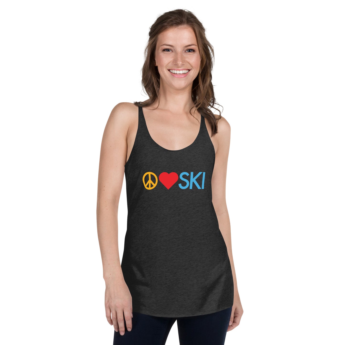 CS0026 - 02003 - Peace | Love | SKI Women's Racerback Tank