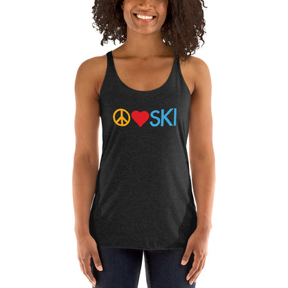 CS0026 - 02003 - Peace | Love | SKI Women's Racerback Tank