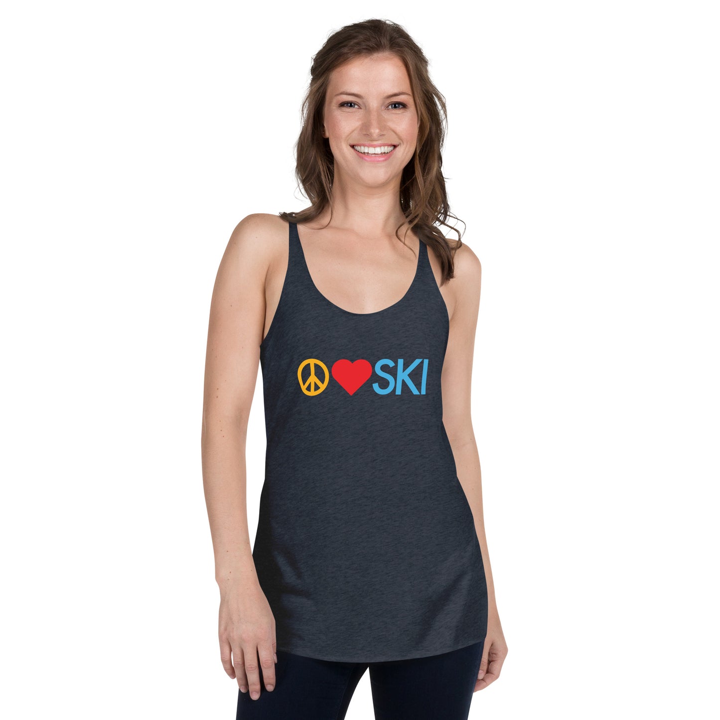 CS0026 - 02003 - Peace | Love | SKI Women's Racerback Tank