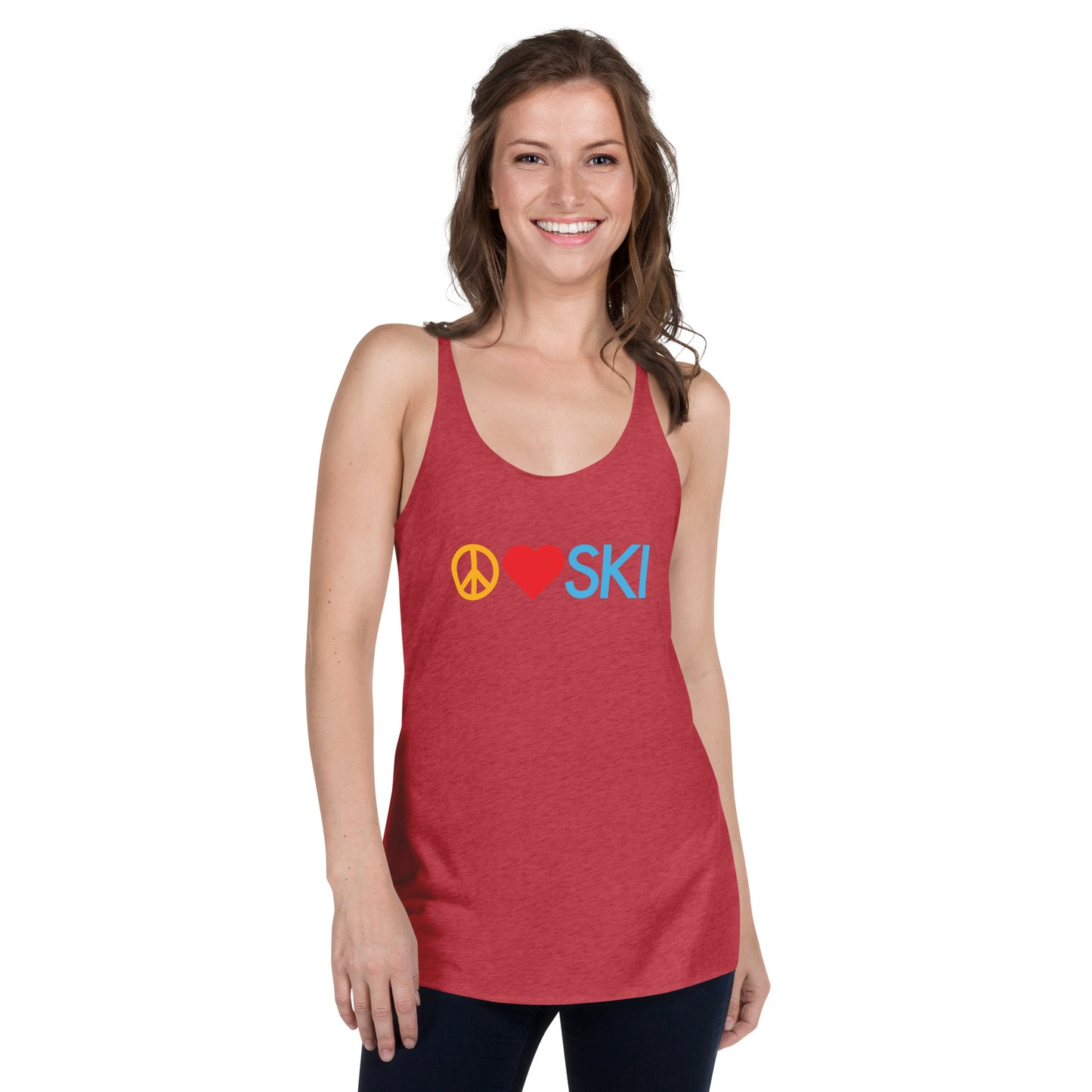 CS0026 - 02003 - Peace | Love | SKI Women's Racerback Tank