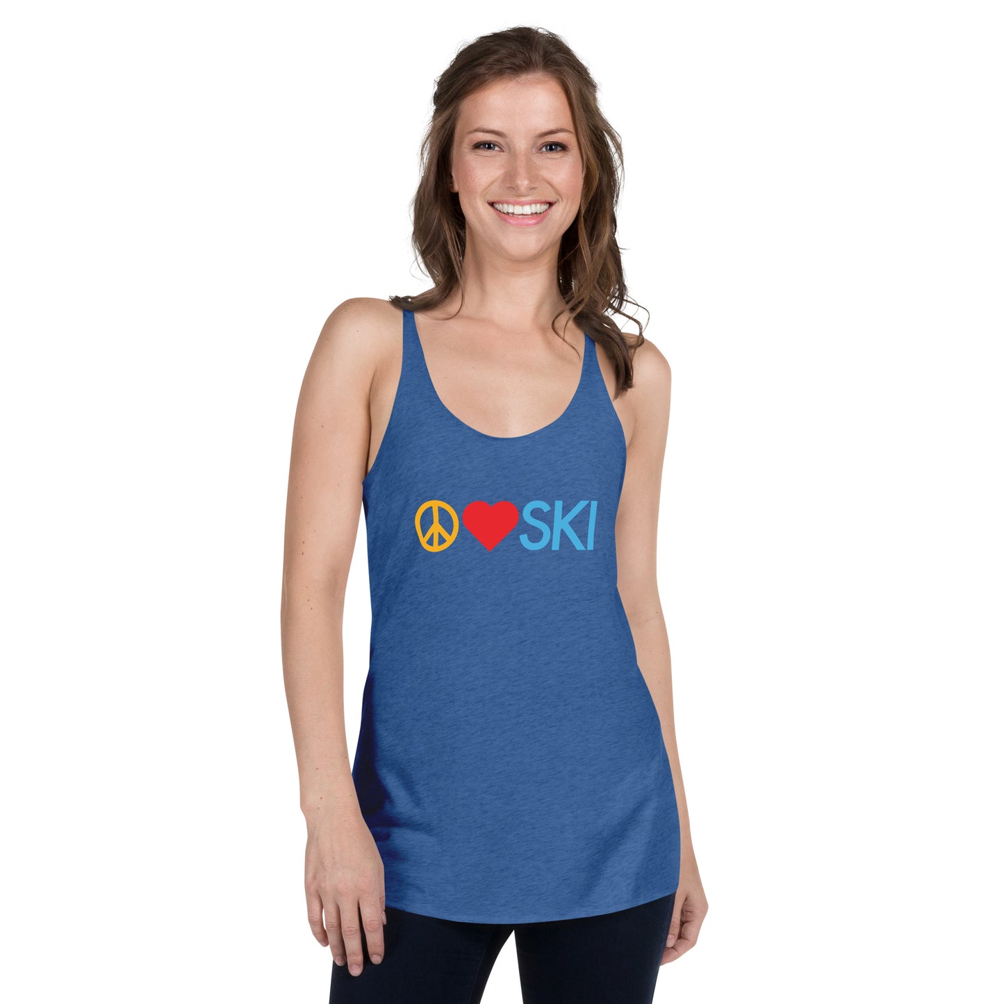 CS0026 - 02003 - Peace | Love | SKI Women's Racerback Tank