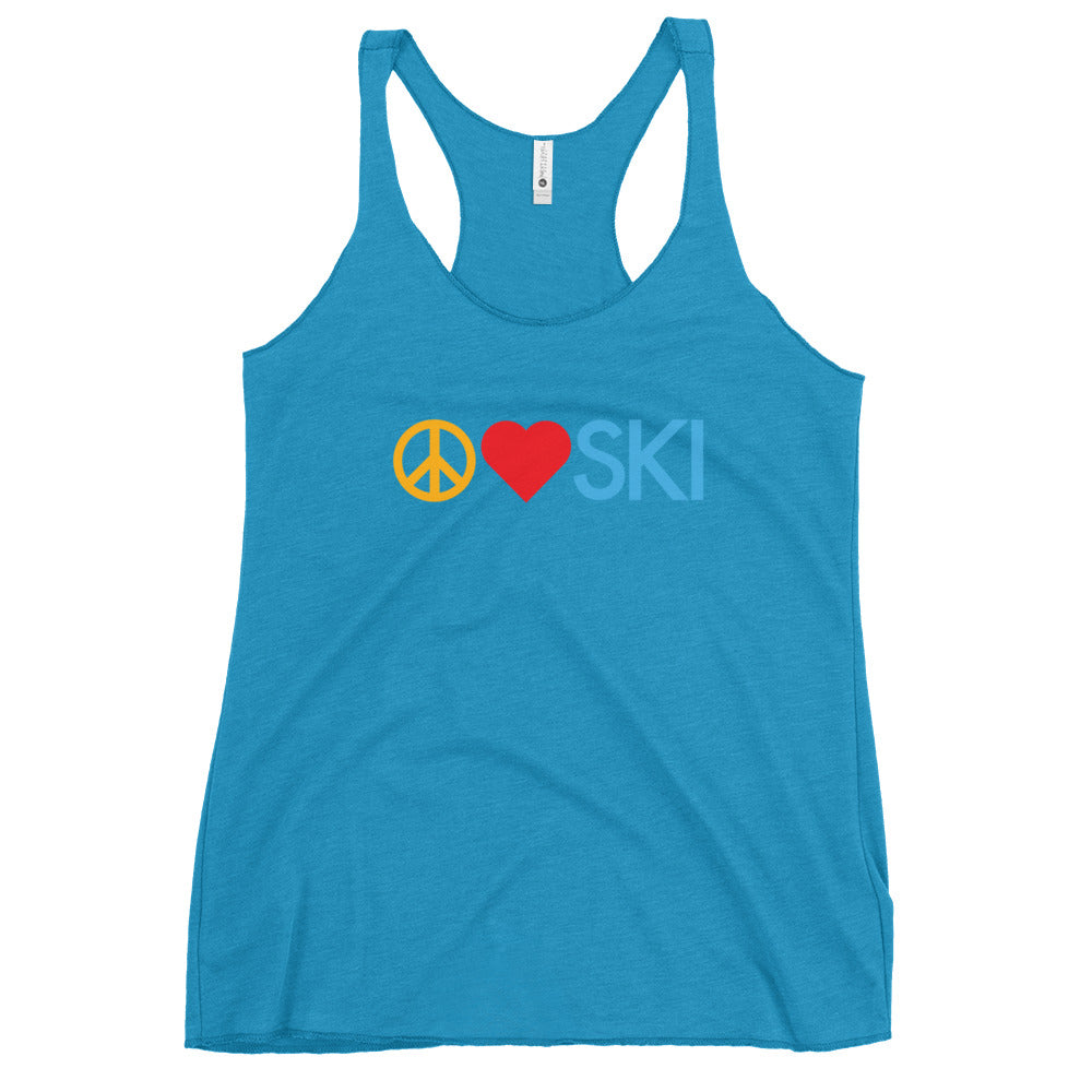 CS0026 - 02003 - Peace | Love | SKI Women's Racerback Tank