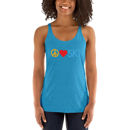 CS0026 - 02003 - Peace | Love | SKI Women's Racerback Tank